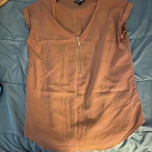 Express Dark Blush/Peach Short Sleeve Top